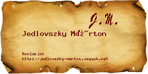 Jedlovszky Márton névjegykártya