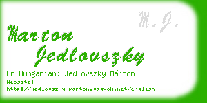 marton jedlovszky business card