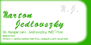 marton jedlovszky business card